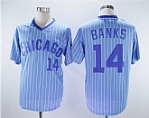 Cubs 14 Ernie Banks Light Blue Turn Back The Clock Stitched Baseball Jerseys,baseball caps,new era cap wholesale,wholesale hats